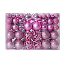 Staron 100-Piece Pink Shatterproof Christmas Ball Ornaments