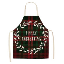 Christmas apron Santa snowman gnome print buffalo plaid