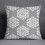 Cotton Linen Pillow Case Gray with White Flower Pattern 1