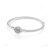 925 Sterling Silver Heart Charm Bracelet for Women Rose