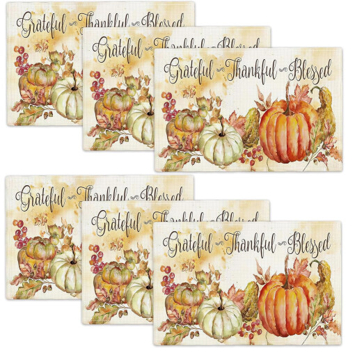 Herfstpompoen placemats set van 6