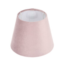 Abat-jour cylindrique en velours rose pour lampes E27/E14
