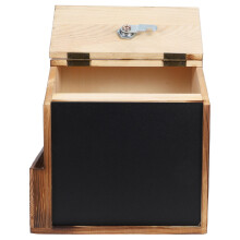 Boîte à dons en bois OUNONA avec serrure et tableau noir