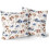 Fodere per cuscini floreali ad acquerello blu e marrone 18x18" (2 1