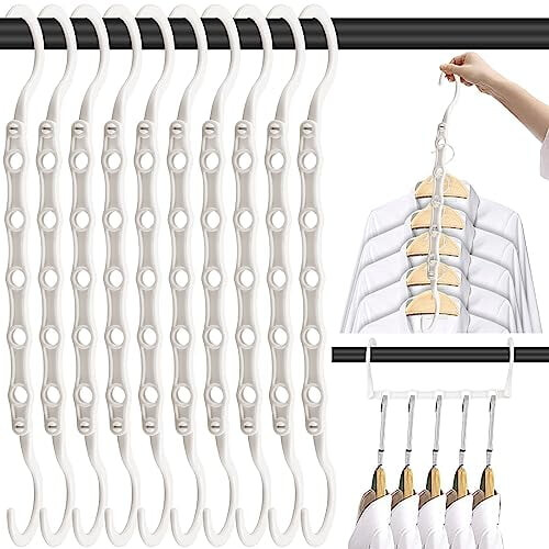 Συσκευασία 10 κρεμάστρων Magic Hangers 5 οπών – Πλαστική κρεμάστρα ντουλαπιών