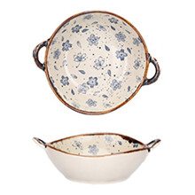 Bol à pâtes en porcelaine chinoise avec double anse, 19 cm