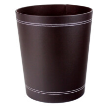 Poubelle ronde en PU – 28 x 24 x 19 cm, couleur café
