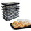Lot de 6 plateaux de service réutilisables 13,4 x 9,8 po avec couvercles 1
