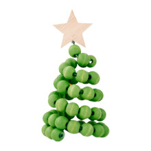 Christmas Tree Wood Beads Ornaments Mini Xmas Tree Aesthetic Christmas
