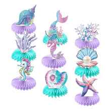 Mermaid Honeycomb Centerpieces Cute Party Favors Supplies for Baby Shower