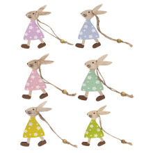 6Pcs Easter Bunny Hanging Decorations Craft for Farmhouse Party Party Favor