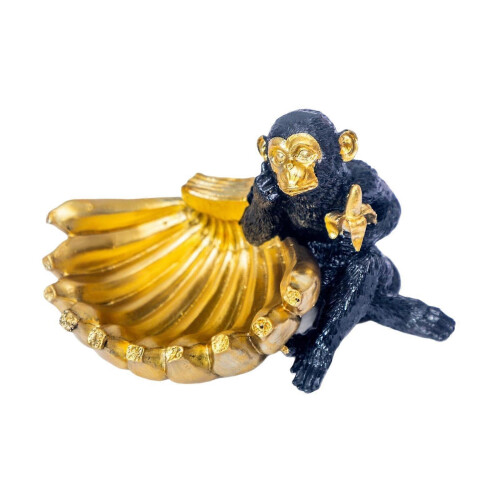 Monkey with Banana Bowl Statue Modern Desktop Ornament for Vanity Decoration