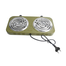 Electric Countertop Double Burner Plug Easy to Clean Electrical Appliance