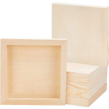 8 Wooden Square Photo Frames 6 x 6 Inch Natural DIY