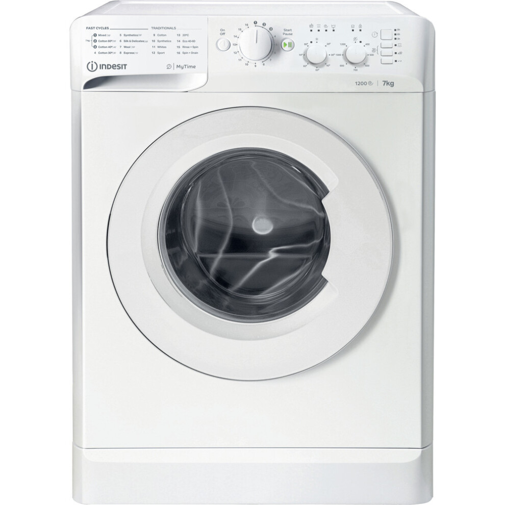 Indesit Mtwc-71252-W-Uk 1200Rpm Mytime Washing Machine 7Kg Load Class E White