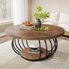 Tribesigns runder Couchtisch für das Wohnzimmer, 39,4 cm