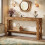 Tribesigns Tribesigns 63 Inch Entryway Table  Modern Rustic Entry Table with Scalloped Edge & Storage Shelf,Light Brown 1