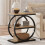 Tribesigns Table d'appoint Tribesigns à 3 compartiments de rangement, console centrale de fabrication industrielle 1