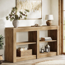 Tribesigns Konsolentisch im Landhausstil, Flurtisch für Eingangsbereich, Holzkonsole hinter der Couch für Wohnzimmer, Flur, Foyer, Eiche