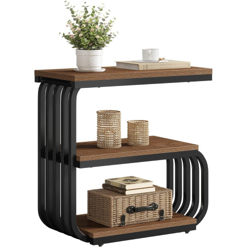Tribesigns Tribesigns Kleiner Beistelltisch, schmaler Seiten- oder Nachttisch, 3-stufiges Design