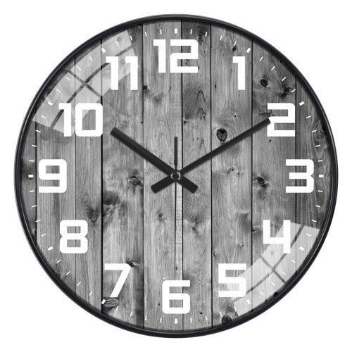 Designice atomic wall clock rustic grey 12 inch