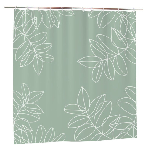 Αδιάβροχη κουρτίνα ντους Sage Green 72x72 ίντσες με 12 1