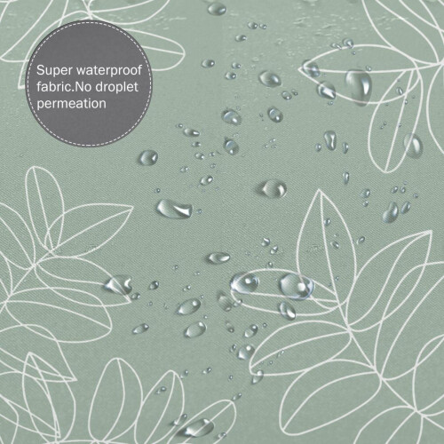 Αδιάβροχη κουρτίνα ντους Sage Green 72x72 ίντσες με 12 2