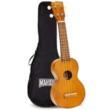 Mahalo Kahiko Soprano Ukulele for Beginners, Quality Musical String Instrument with Geared Machine Head & Instrument Case, Small Ukulele for Kids & A