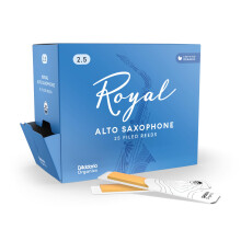 D'Addario Royal Organic Alto Saxophone Reeds, Strength 2.5, Bulk 25
