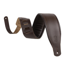Levy's Leathers 3" Wide Amped Leather Series Guitar Strap with Foam Padding and Garment Leather Backing; Dark Brown (M26PD-DBR_DBR)