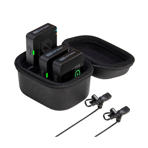 RØDE Wireless PRO Compact Wireless Microphone System with Timecode, 32-bit Float On-Board Recording, 2 Lavalier Microphones and Smart Charge Case for