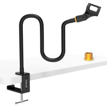ZealSound Compact Microphone Arm, Flexible & Space-Saving Desk Gooseneck Mic Boom Arm with Metal 3/8" to 5/8" Adapter, Compatible with Blue Snowball,