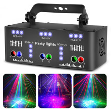 Littleboyny DJ Disco Light Party Light, LED RGB Projector Music Controlled Lights, DMX UV Effect Spotlight for KTV Bar Family Reunion Wedding Birthda