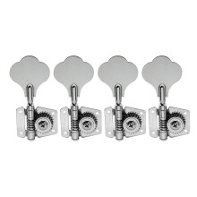 Musiclily 4-in-line Open Gear Bass Tuners Tuning Pegs Keys Machine Heads Set, Chrome(4 Pieces)