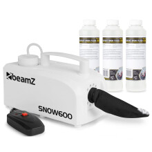 beamz SNOW600 Fake Snow Machine with 15L Concentrated Fluid - Realistic Snowflakes Effect for Weddings, Events and Parties, Compact Special Effects S