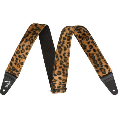 Fender Fender Wild Animal Print Guitar Strap, Leopard, 2" wide Polyester Faux