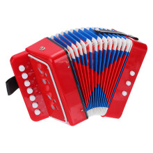 sourcing map Accordion 10 Keys Button Accordion Mini Musical Instrument Gifts for Adults Beginners Educational, Red