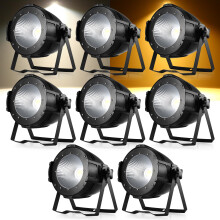 Erreyht 8PCS 100W COB LED Par Spotlight, Cold White/Warm White Stage Light with DMX512/Master-Slave, Strobe Effect for DJ, Disco, Photography, Birthd