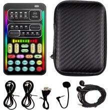 Flylin Portable Handheld Microphone Voice Changer with Sound Multifunctional Effects Machine Voice Disguiser Mini Device for Mobile Phone PC Laptops