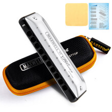 East top MAXWELL ST Blues Harmonica E, Professional Overblow and Bending 10 Holes MS030 Mouth Organ For All Levels Adults, Professional Players and S