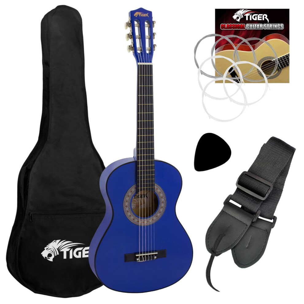 Tiger Clg6-Bl Beginner 1/2 Size Classical Guitar Pack - Including Gig