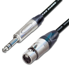 Female XLR to ¼ TRS Jack Lead. Balanced Van Damme Mic Cable. Short 10m 6m 3m 20m (75cm, Black)