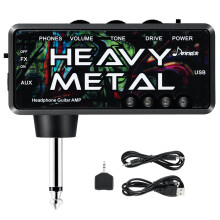 Donner Guitar Headphone Amp Heavy Metal USB Rechargeable Mini Pocket Headphone Amplifier for Electric Guitar