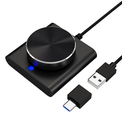 USB Volume Control Knob, COOIDEA Volume Controller, Multimedia Controll Knob with one Key Mute/Pause Function for PC, Support Windows/Mac/IOS/Android