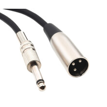 Devinal Unbalanced XLR Male to 1/4" Inch TS Mono Male Plug Audio Connector, 6.35mm to XLR Cable for Amplifiers, Instruments etc. 20 Feet