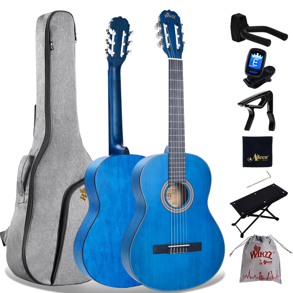 Winzz 4/4 Full Size Classical Spanish Guitar For Adults Beginners With