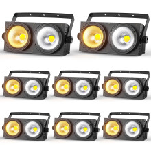 Erreyht 8PCS 200W COB Stage Lights, Cold/Warm White 2 in 1 LED Par Effects, Stage Par Can with D- MX8CH for Church Disco Wedding Audience Lighting Pa