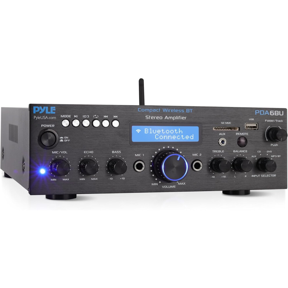 Pyle Wireless Bluetooth Power Amplifier System - 200W Dual Channel Sou