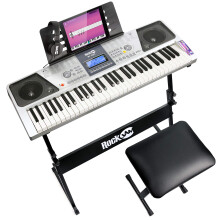 RockJam 61 Key Keyboard Piano Kit with Stand, Bench, Headphones & Lessons