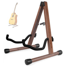 Wooden Guitar Stand for Acoustic Classical Electric Bass Guitar (Walnut)
